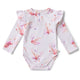 Coral Long Sleeve Organic Bodysuit with Frill - Thumbnail 2
