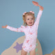 Coral Long Sleeve Organic Bodysuit with Frill - Thumbnail 1