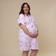 Coral Organic Maternity Robe - Thumbnail 1