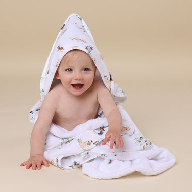 Dog Park Organic Baby Towel & Wash Cloth Set | Snuggle Hunny