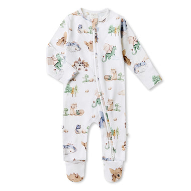 Dragon Organic Snuggle Sleepsuit Zip Footie | Snuggle Hunny
