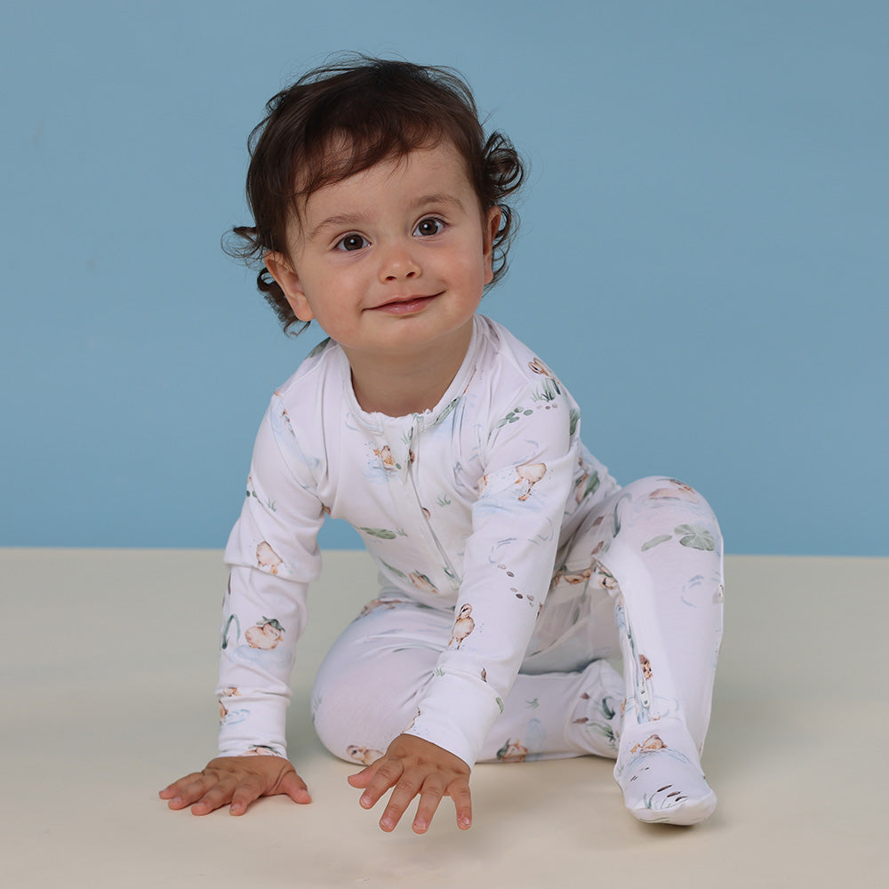 Duck Pond Organic Snuggle Sleepsuit Zip Footie - View 8