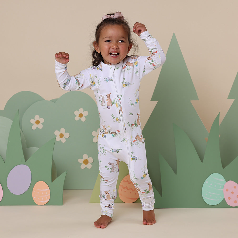 Easter Bunnies Organic Snugglesuit Convertible Romper - View 3