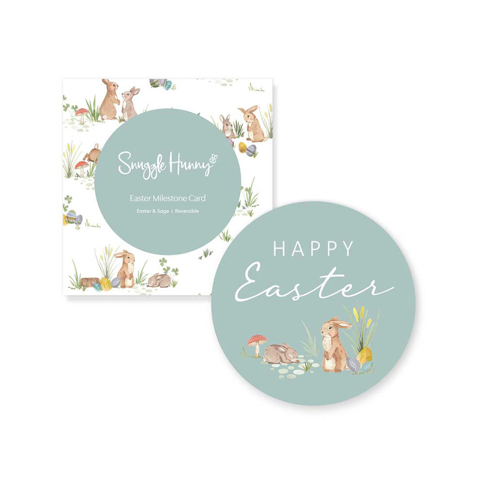 Easter Bunnies Reversible Single Milestone Card - View 1