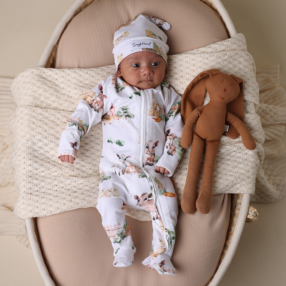 Farm Organic Baby Snuggle Sleepsuit Footie Snuggle Hunny