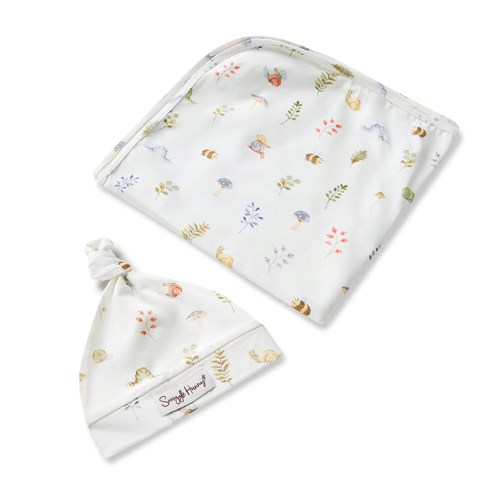 Garden Friends Organic Jersey Wrap & Beanie Set - View 2