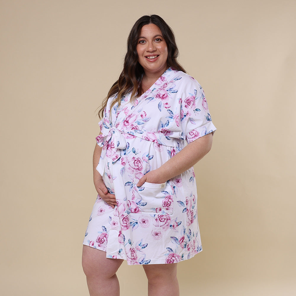 Lilac Skies Organic Maternity Robe - View 5