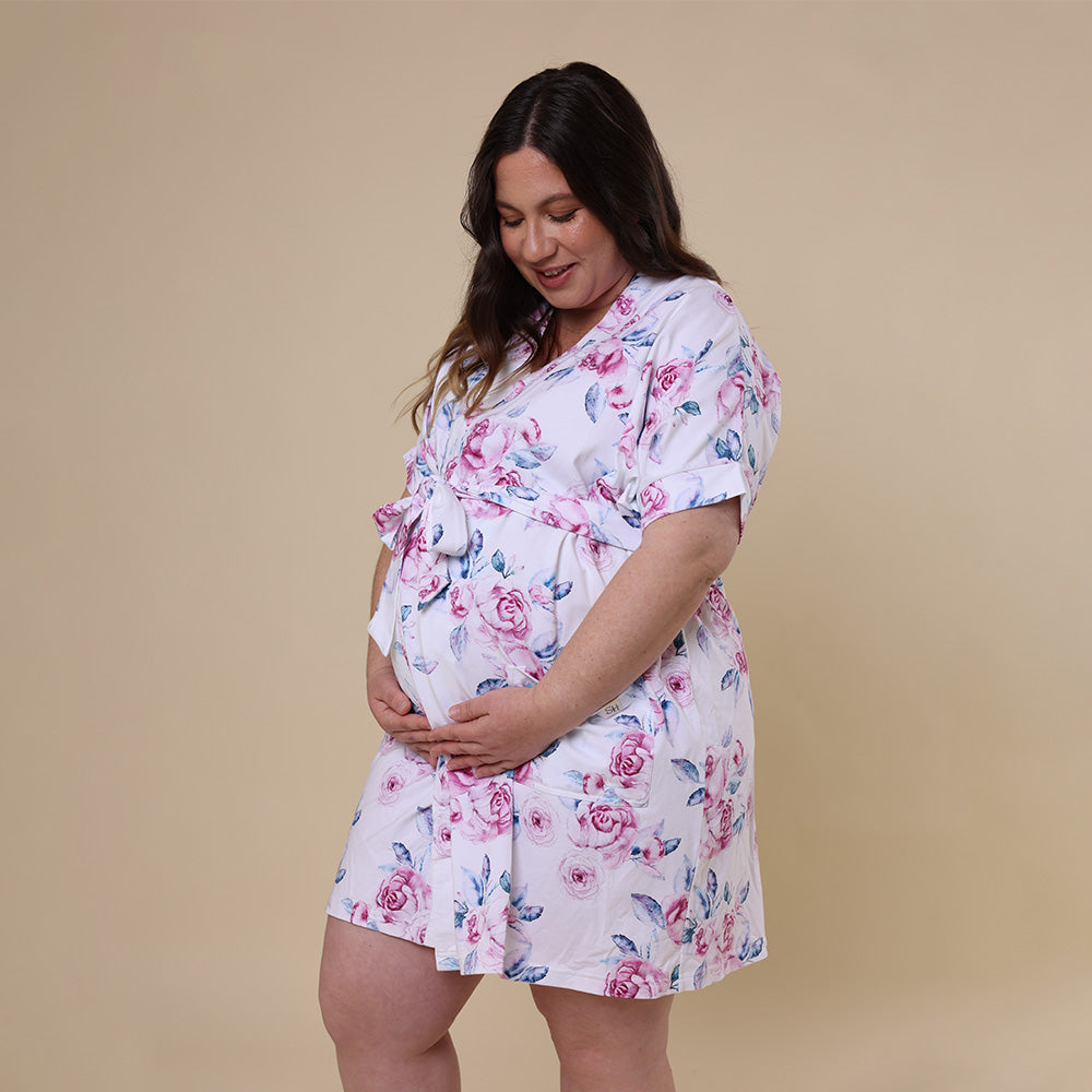 Lilac Skies Organic Maternity Robe | Snuggle Hunny