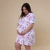 Woman wearing Lilac Skies Organic Maternity Robe | Snuggle Hunny