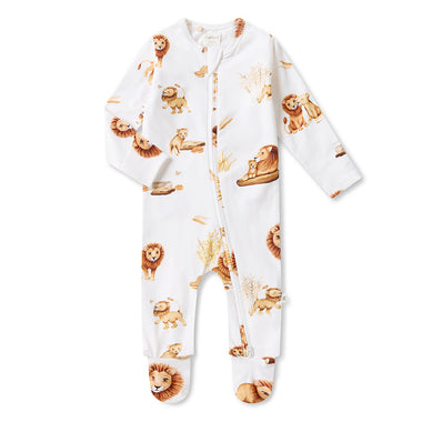 Lion Organic Snuggle Sleepsuit Zip Footie | Snuggle Hunny