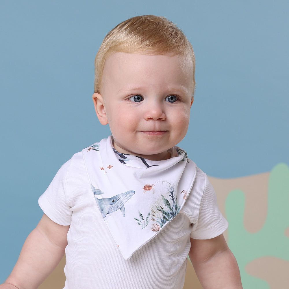 Ocean Organic Baby Bandana Dribble Bib | Snuggle Hunny