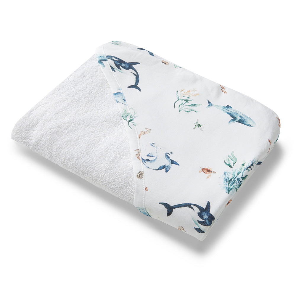 Ocean Organic Hooded Baby Towel - View 2