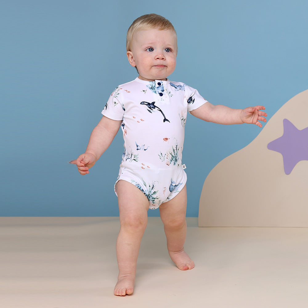 Ocean Short Sleeve Organic Bodysuit - View 4