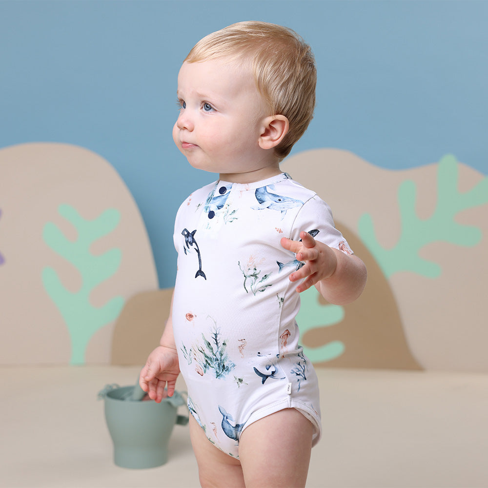 Ocean Short Sleeve Organic Bodysuit - View 7