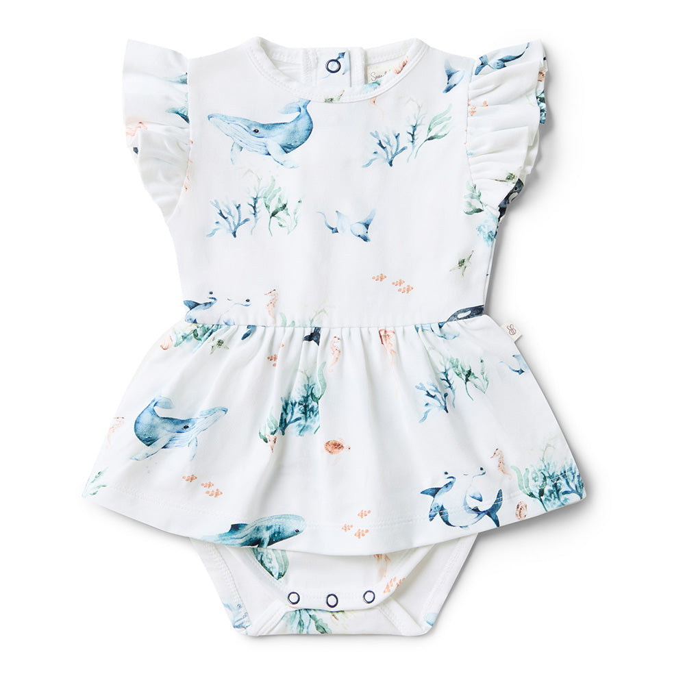 Ocean Short Sleeve Organic Dress - View 2