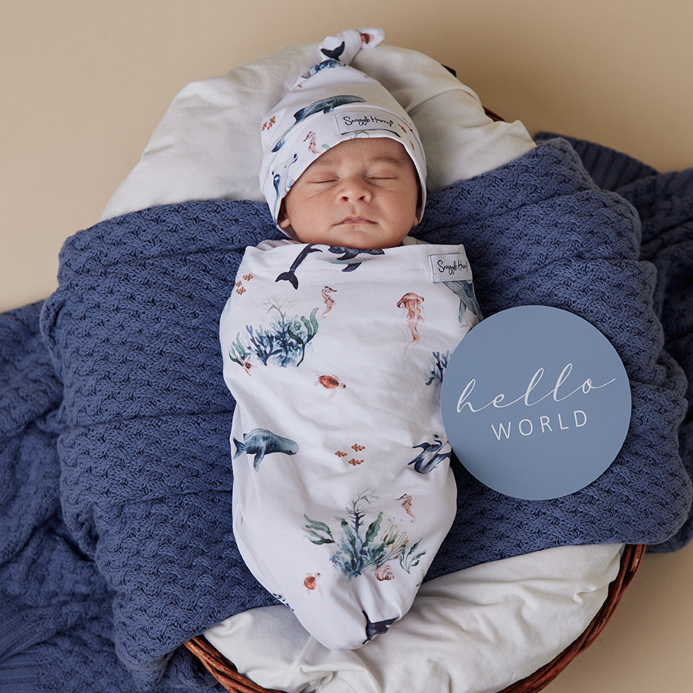 Cloud Chaser Organic Snuggle Swaddle & Beanie Set