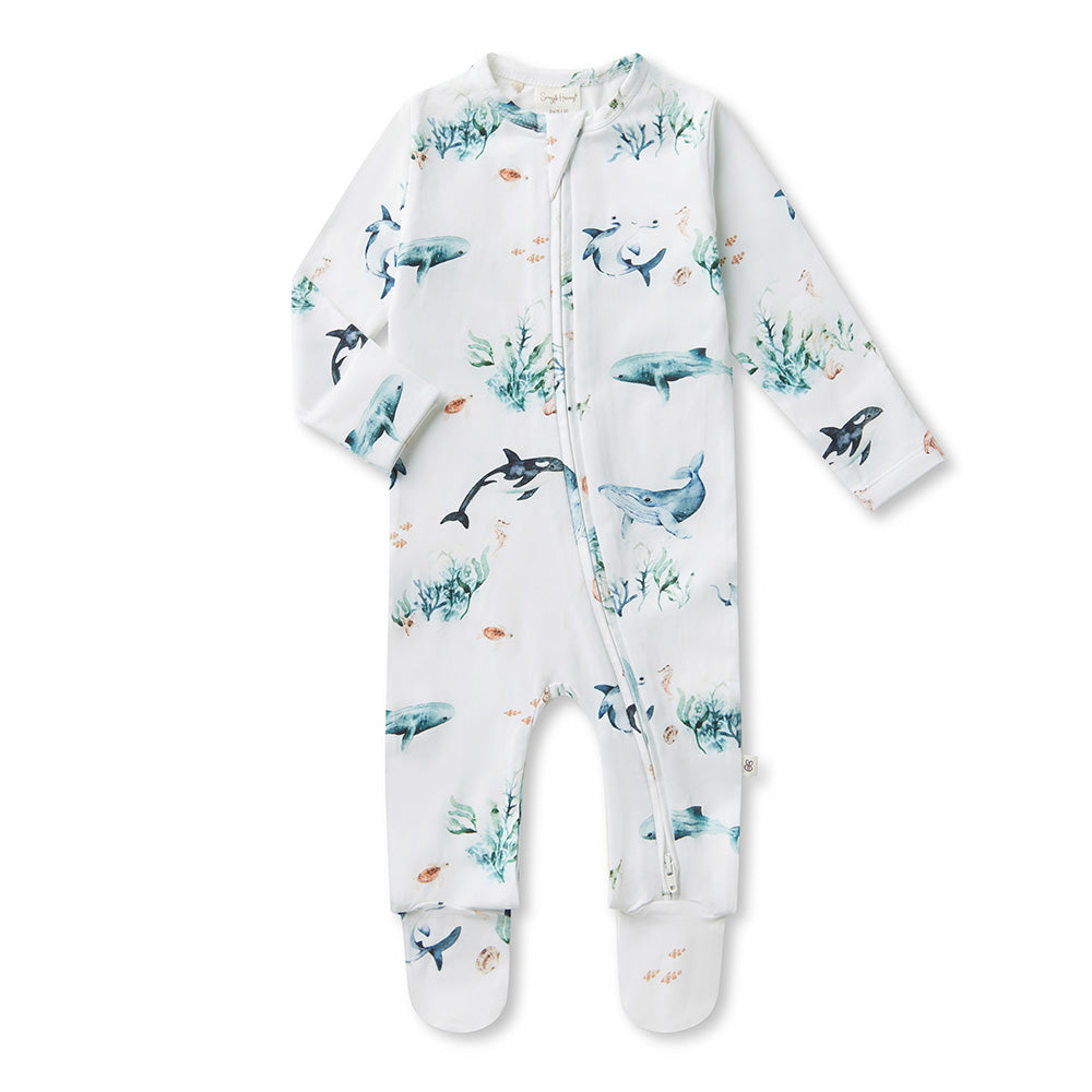 Ocean Organic Snuggle Sleepsuit Zip Footie - View 2