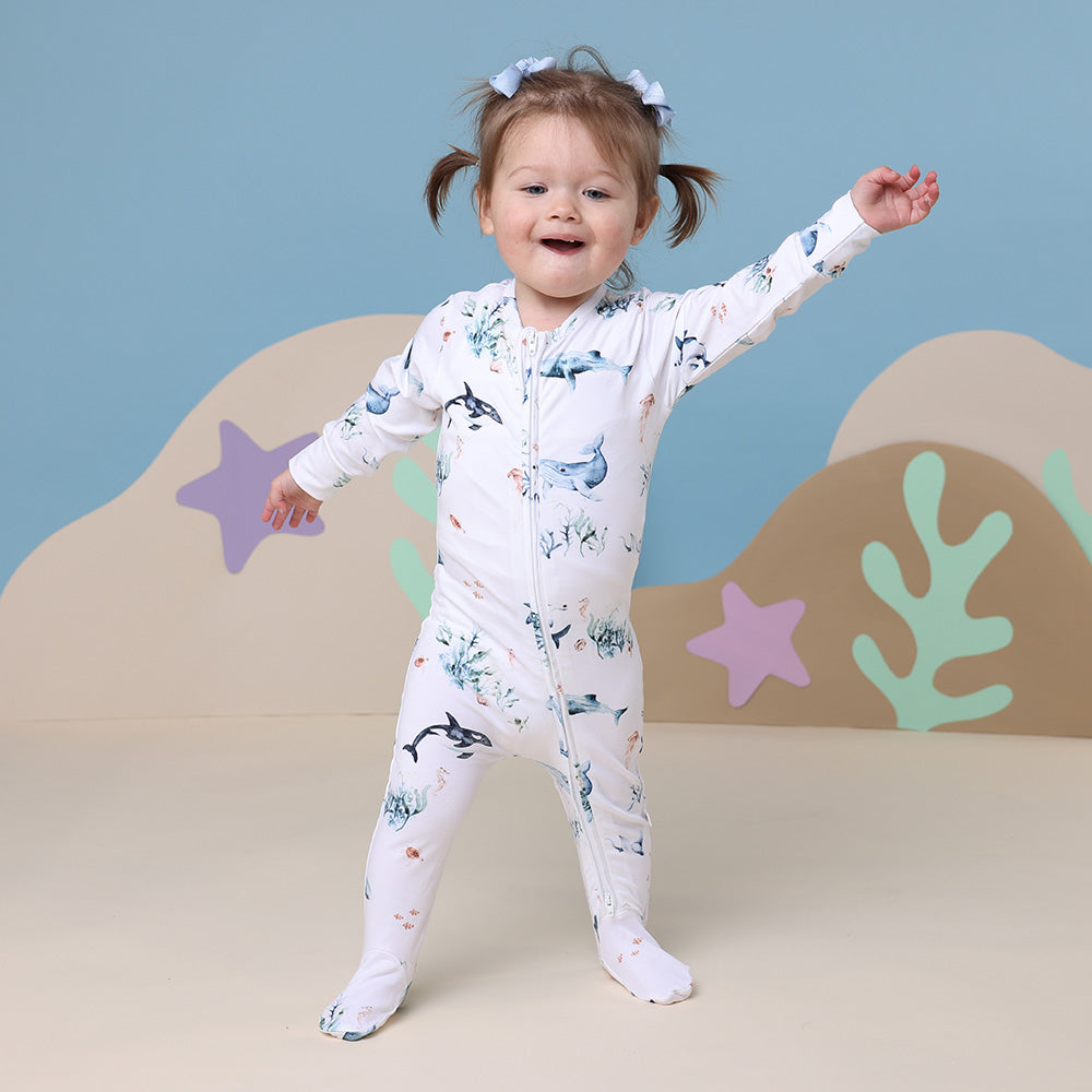 Ocean Organic Snuggle Sleepsuit Zip Footie - View 4