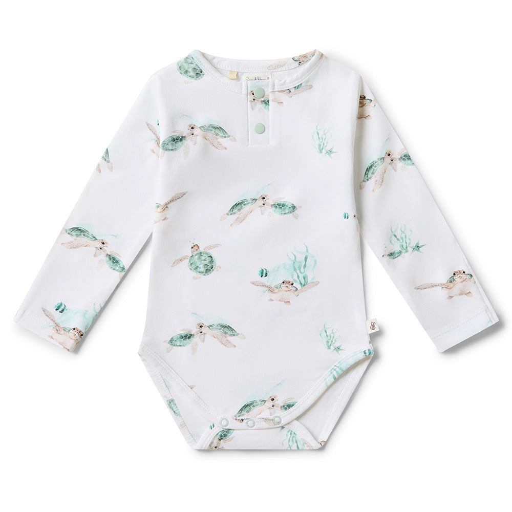 Turtle Long Sleeve Organic Bodysuit - View 2