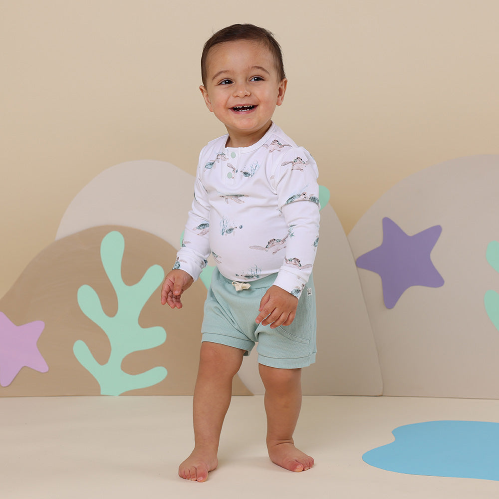 Turtle Long Sleeve Organic Bodysuit