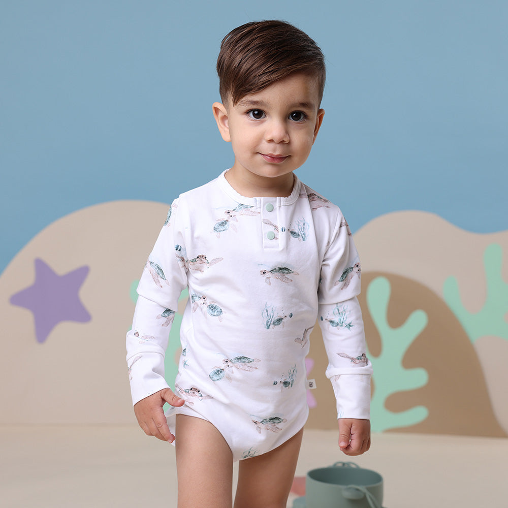 Turtle Long Sleeve Organic Bodysuit - View 6