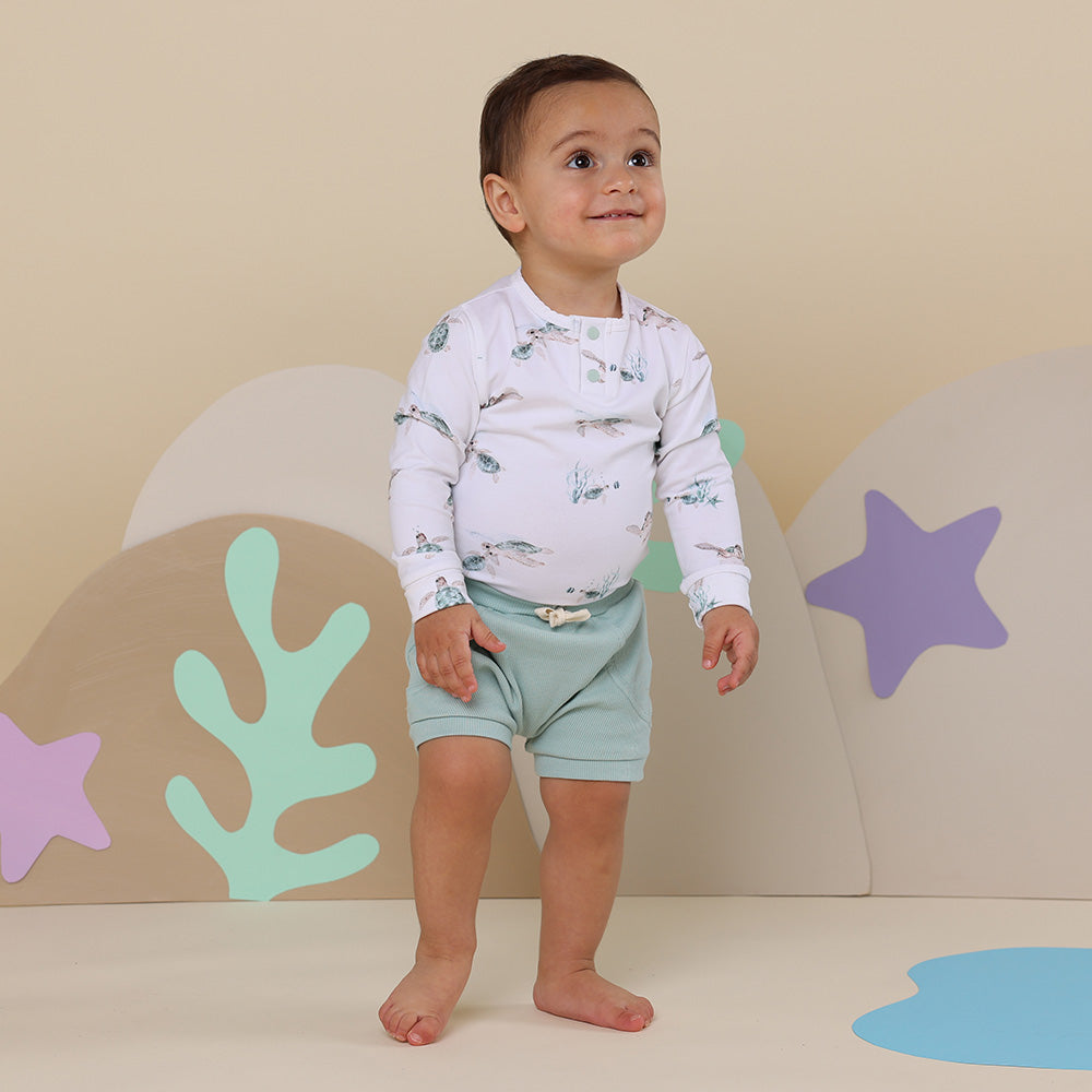 Turtle Long Sleeve Organic Bodysuit - View 9