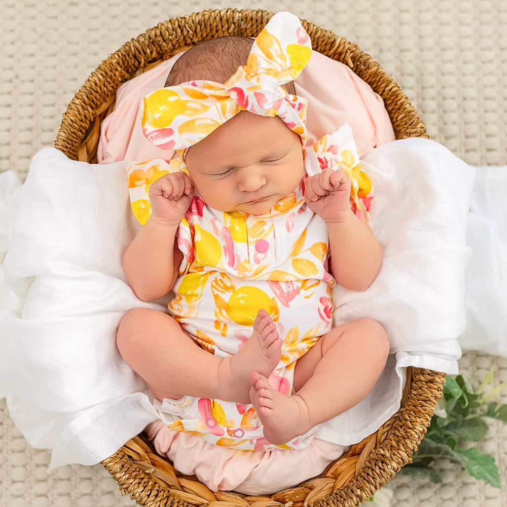 Sofia Short Sleeve Organic Bodysuit with Frill - View 3
