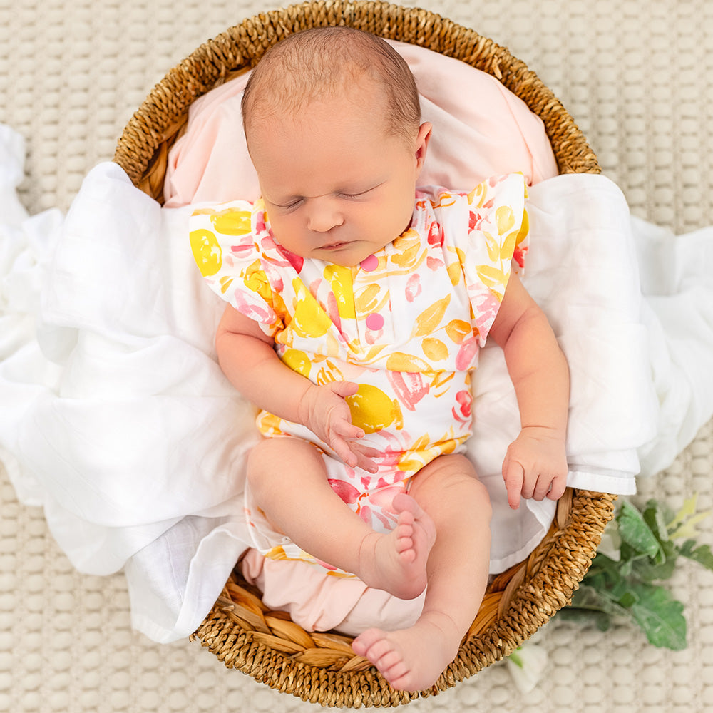Sofia Short Sleeve Organic Bodysuit with Frill - View 10
