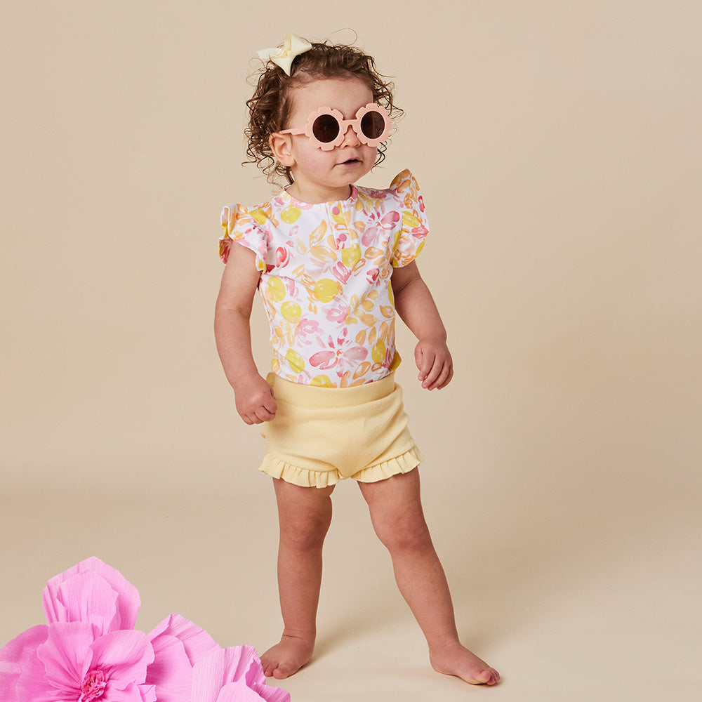 Sofia Short Sleeve Organic Bodysuit with Frill - View 7