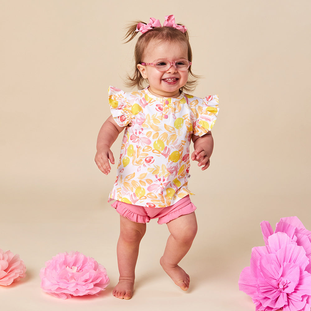 Sofia Organic Short Sleeve Top with Frill - View 8