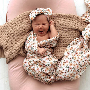 Spring Floral Organic Muslin Wrap-Snuggle Hunny