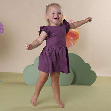 Mulberry Short Sleeve Organic Dress | Snuggle Hunny