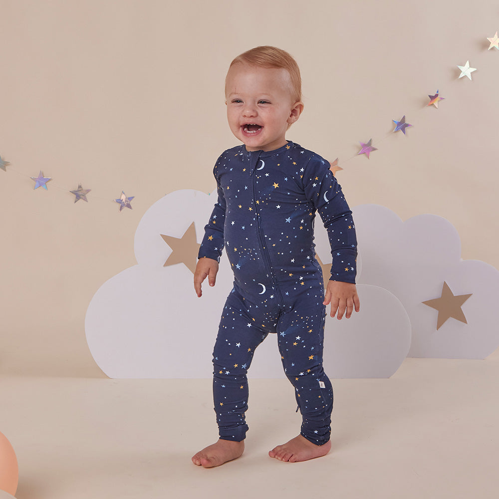 Starry Night Organic Snugglesuit Convertible Romper - View 7