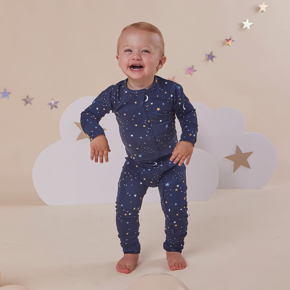 Starry Night Organic Snugglesuit Convertible Romper - View 9