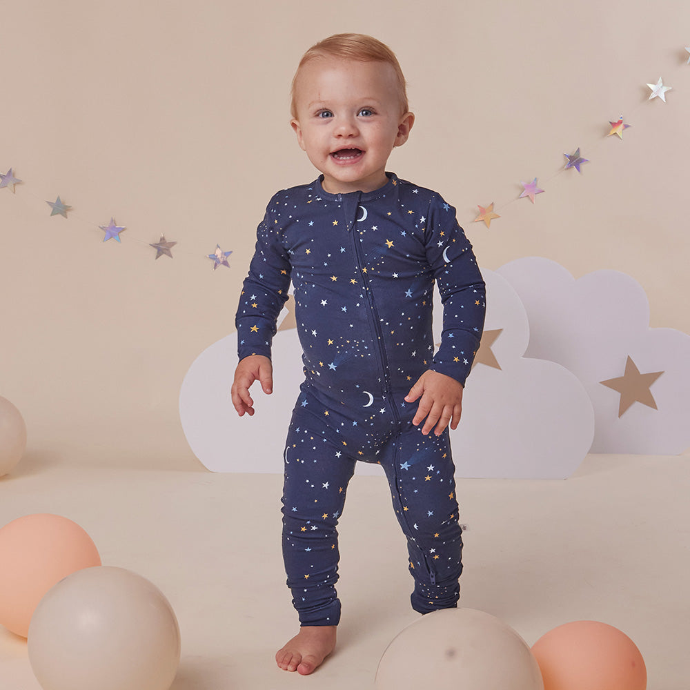 Starry Night Organic Snugglesuit Convertible Romper - View 10