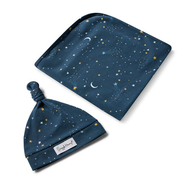 Starry Night Organic Jersey Wrap & Beanie Set | Snuggle Hunny