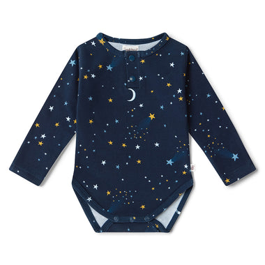 Starry Night Long Sleeve Organic Bodysuit | Snuggle Hunny