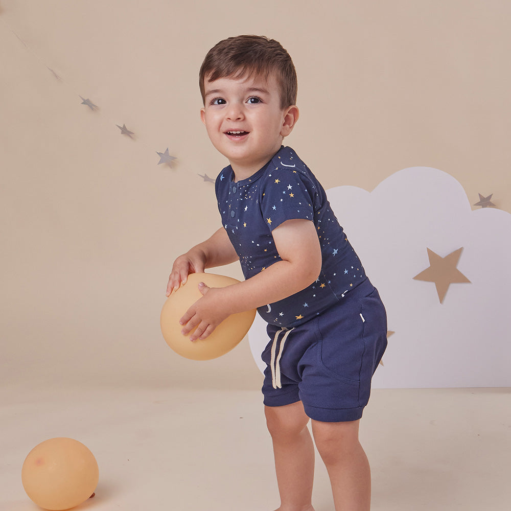 Starry Night Short Sleeve Organic Bodysuit - View 5