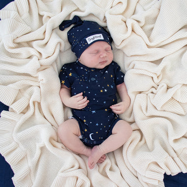 Starry Night Short Sleeve Organic Bodysuit | Snuggle Hunny