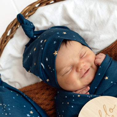 Starry Night Organic Knotted Beanie | Snuggle Hunny