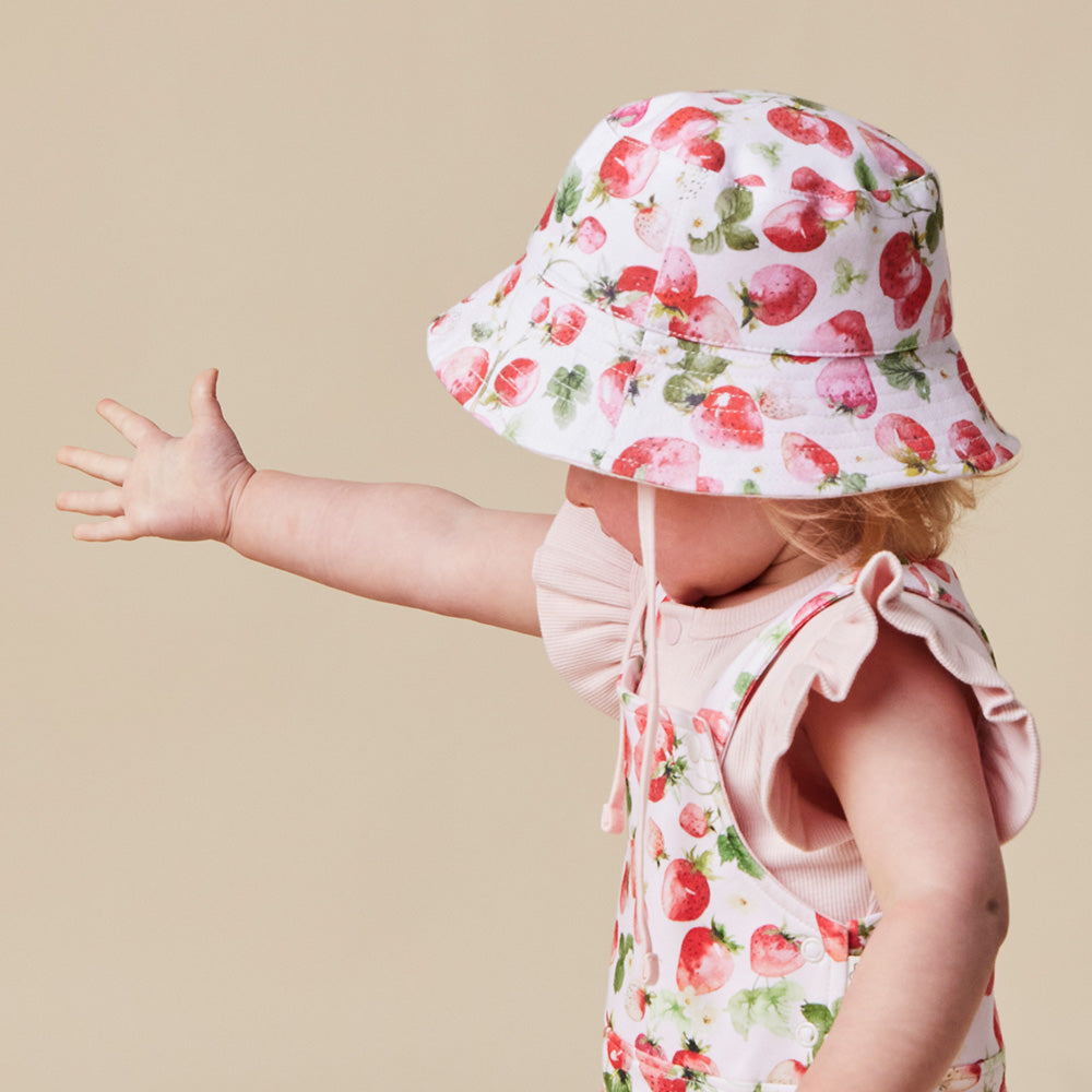 Strawberry Reversible Cotton Bucket Hat - View 1