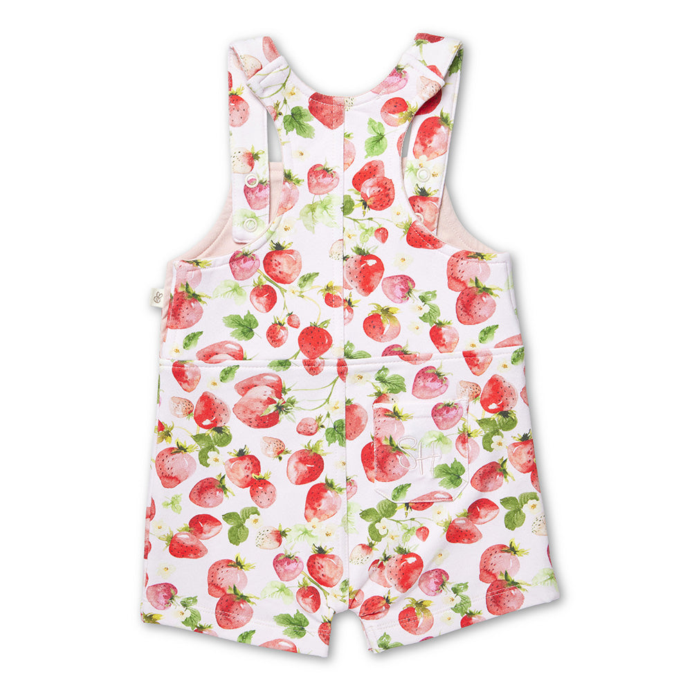 Strawberry Organic Snuggle Overall Shorts - View 9