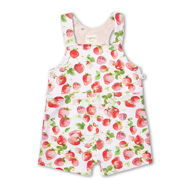 Strawberry Organic Snuggle Overall Shorts | Snuggle Hunny
