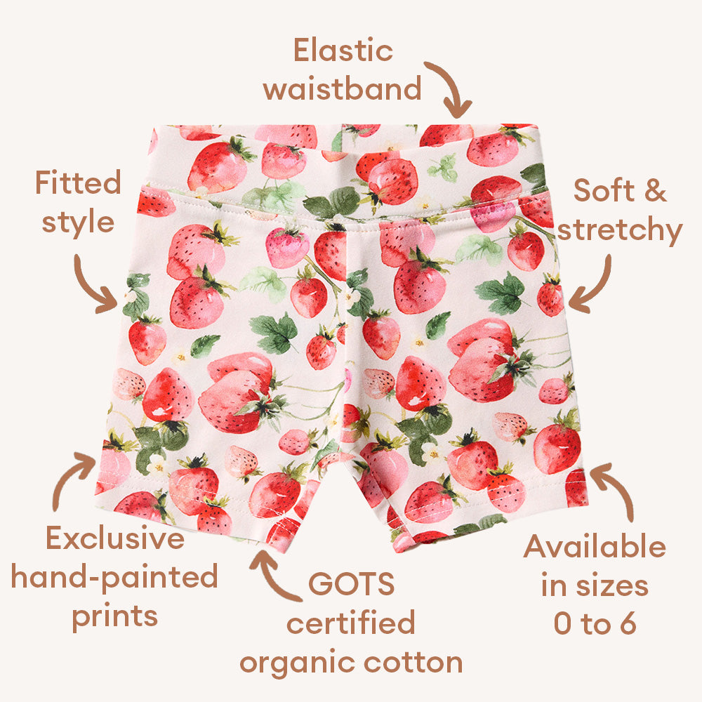 Strawberry Organic Bike Shorts - View 5