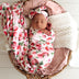 Strawberry Organic Jersey Wrap & Topknot Set | Snuggle Hunny