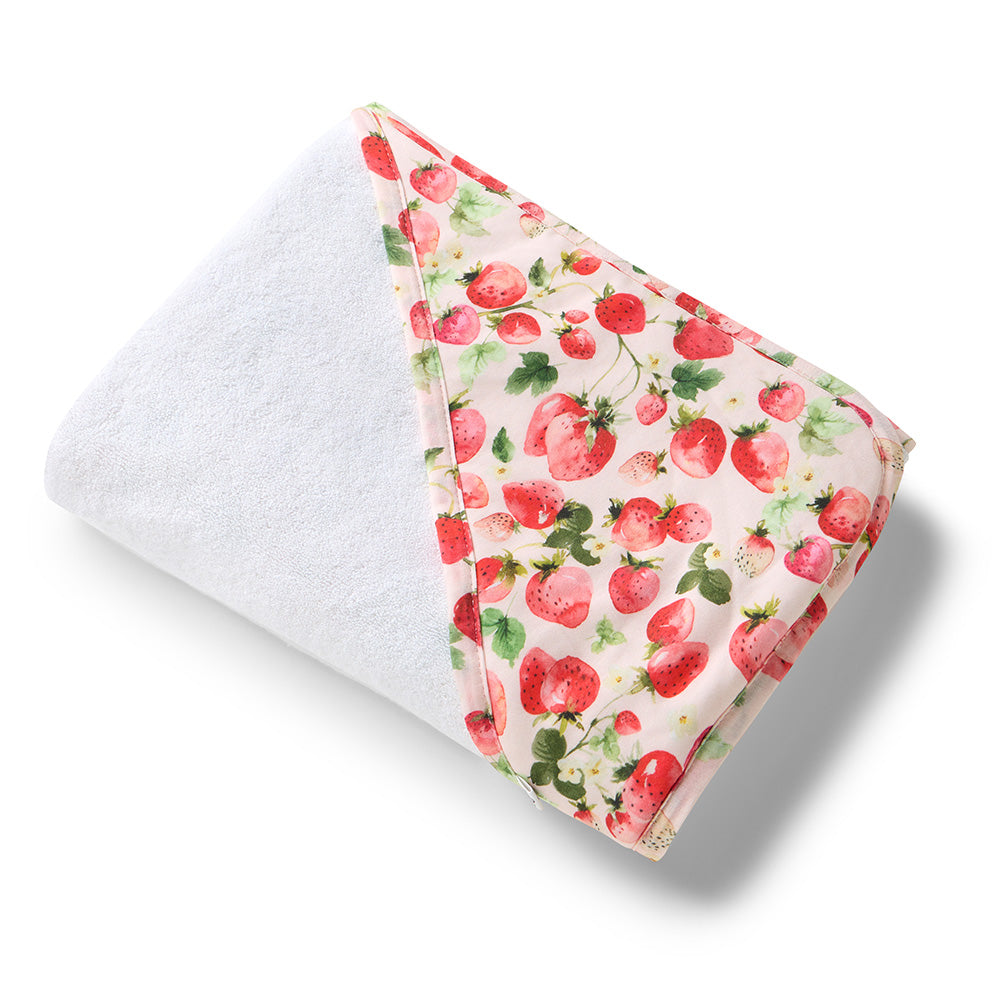 Strawberry Organic Hooded Baby Towel - View 2