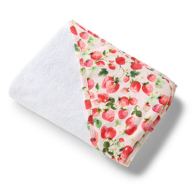 Strawberry Organic Hooded Baby Towel | Snuggle Hunny