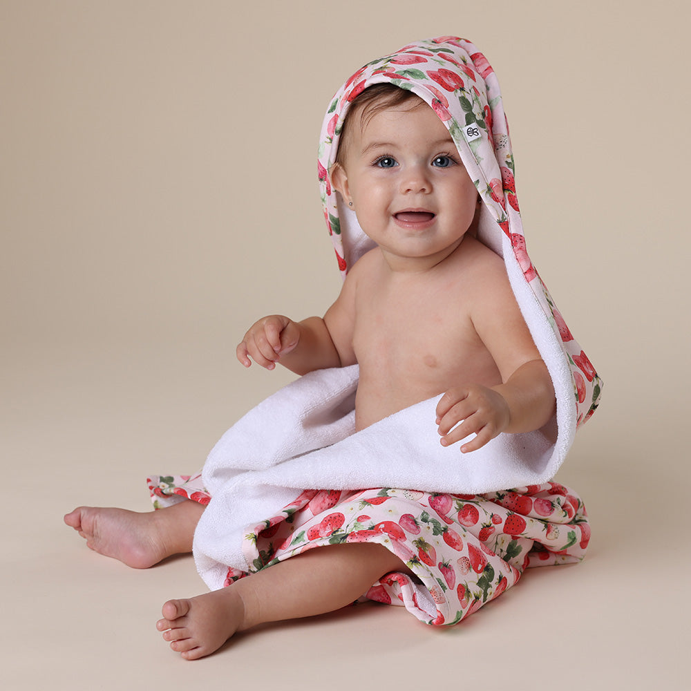Strawberry Organic Hooded Baby Towel - View 7