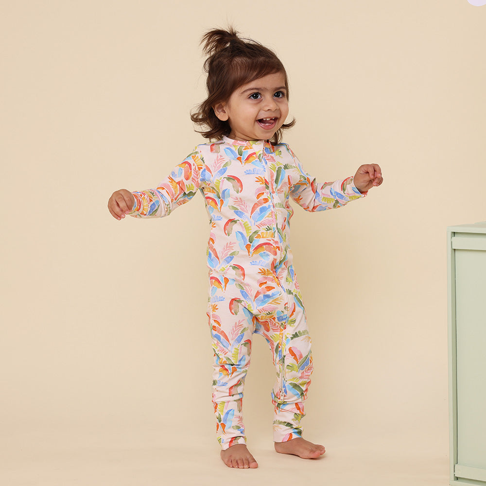 Summer Palm Organic Snugglesuit Convertible Romper - View 9