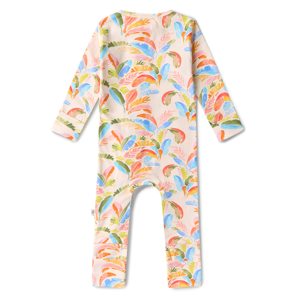 Summer Palm Organic Snugglesuit Convertible Romper - View 11
